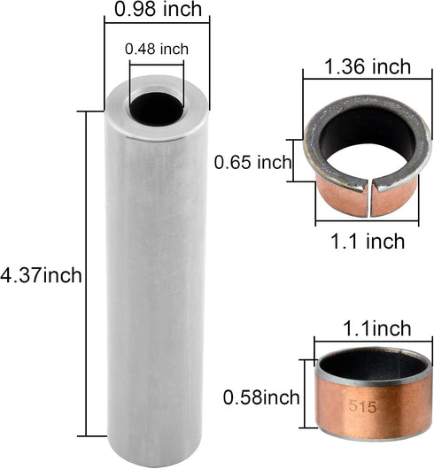 Roykaw Compatible Bushing Spindle King Pin Tube for EZGO TXT/RXV Golf Cart, Replaces #70648G01, 70749G01, 70745G01