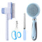 Cat Grooming Kit, 4-in-1 Cat Grooming Tools with Cats Brush, Flea Comb,