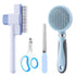 Cat Grooming Kit, 4-in-1 Cat Grooming Tools with Cats Brush, Flea Comb,