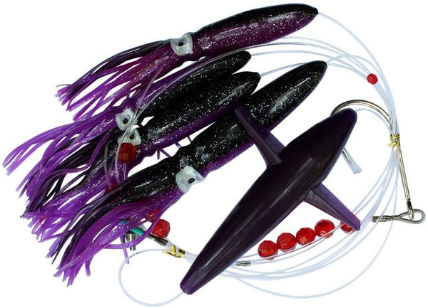 Generic Daisy Chain Tuna Mahi Black Purple and Free Bag