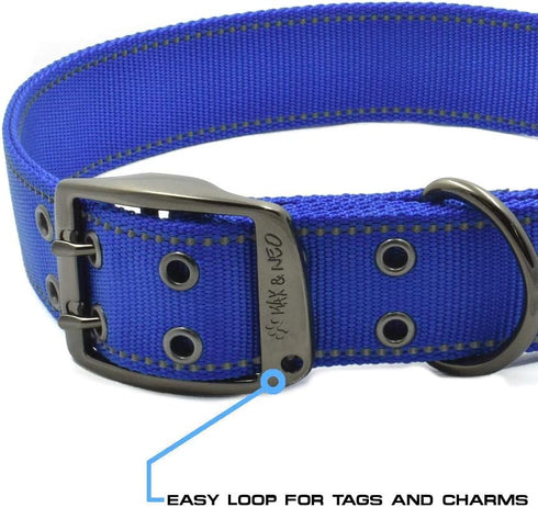 Max and Neo MAX Reflective Metal Buckle Dog Collar, X-Large Pink, We Donate a Collar for Every Collar Sold
