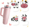 LUBNYSO 4Pcs Dairy cow Silicone Straw Cover Cap for Stanley Cup, Reusable 10mm