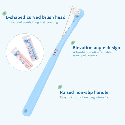salbsever 2 Pack Dog and Cat Toothbrush Kit - Mini Head Soft Brush for Deep Clean - Suitable for Puppy, Kitten, Small