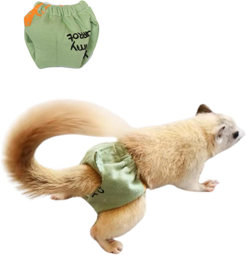 Adjustable Small Pet Diapers, Reusable Washable Squirrel Diapers Absorbent with Buckle Pants