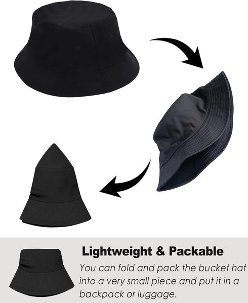 XXL Large Cotton Bucket Hat for Women Men, Big Head Oversize Reversible Fisherman Summer Hat