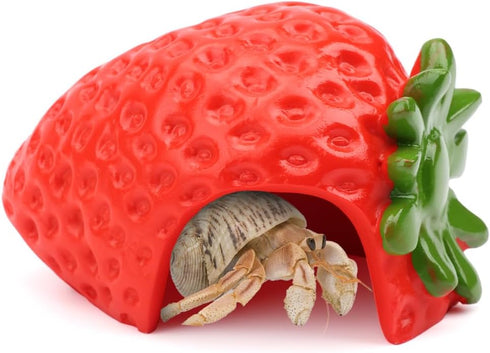 DQITJ 1 Pack Hermit Crab Hiding House Cute Strawberry Shape Rest Hideout Climbing
