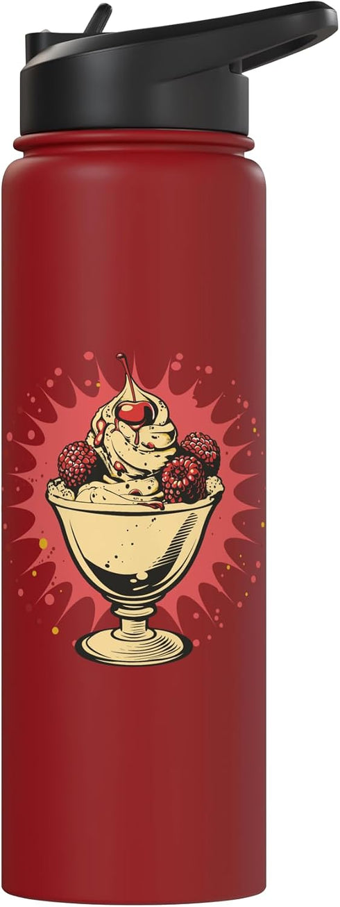 Ice Cream Shirts and Giveaways Ice Cream Cup Graphic Sorbet Stainless Steel Insulated Water Bottle