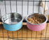 Stainless Steel Removable Pet Food Bowl, Anti-overturn Water Feeder Container, 2 Set for Small Dog/Cat/Rabbit, Easy to