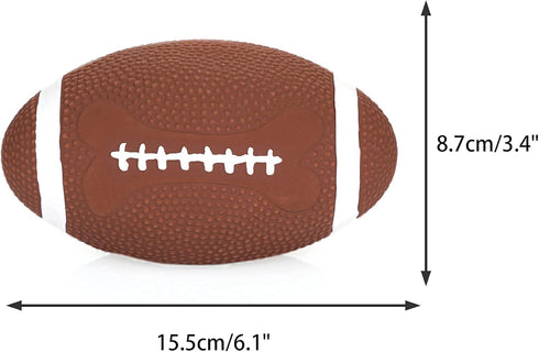 CHIWAVA 2 Pack 6" Squeaky Latex Dog Toy Balls, Football Rugbys Fetch Interactive Toy