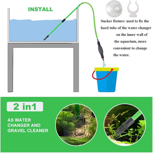 boxtech Aquarium Water Change Vacuum Siphon Pump Sand Cleaner for Water Filter