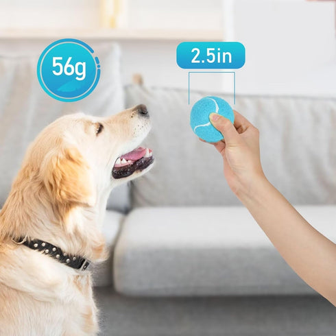PrimePets Tennis Balls for Dogs - 2.5 Inch Squeaky Interactive Pet Dog Toy Balls for Medium, Large Dogs