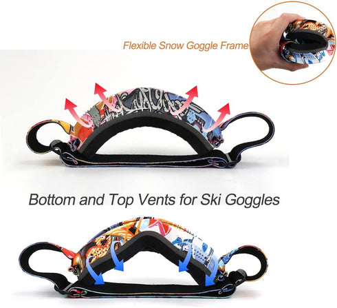 Kids Ski Goggles, Non-Slip Strap Snowboard Goggles