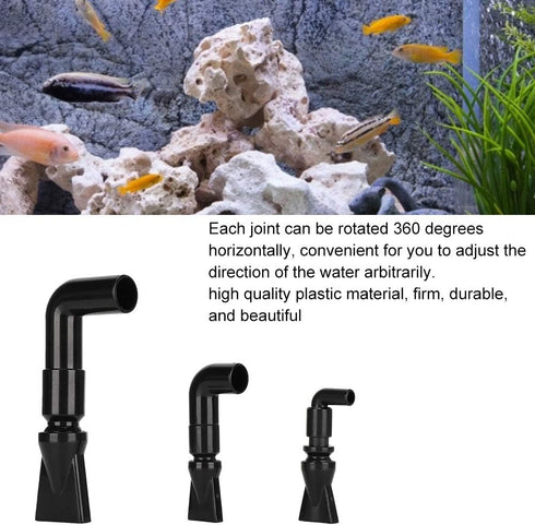 Zerodis 360 Degree Rotating Elbow, Fish Nozzle Water Outlet Tube Pump Fitting for Fish Water Tool