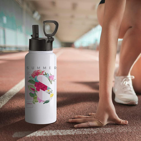 PYD Life 2 Pack Sublimation Blank Tumbler 32 OZ White Vacuum Flask with Straw and Handle