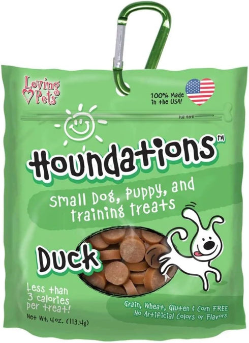 Loving Pets Houndations Duck Training Treats for Dogs, 4 Oz