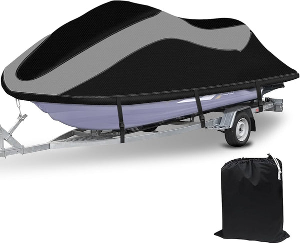 XYZCTEM Trailerable Jet Ski Cover, Waterproof Oxford Fabric, Fits Seadoo, Yamaha, GTX, Kawasaki, Honda
