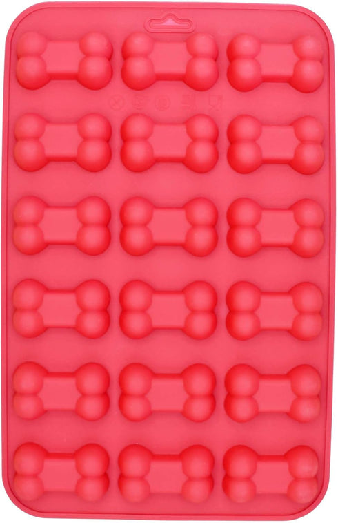 2-Pack Silicone Mold Dog Bone Tray Pan for Homemade Treats, Ice Pops, Hard Candy, Reusable Food-Grade, Easy to Clean