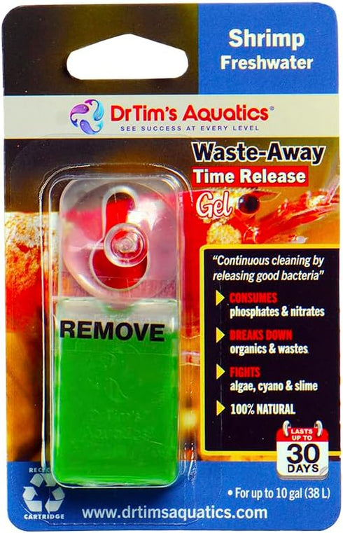 DrTim’s Aquatics Freshwater Waste-Away Gel - Natural Cleaner for Shrimp Aquariums, Treats 10 gal, Small Pack