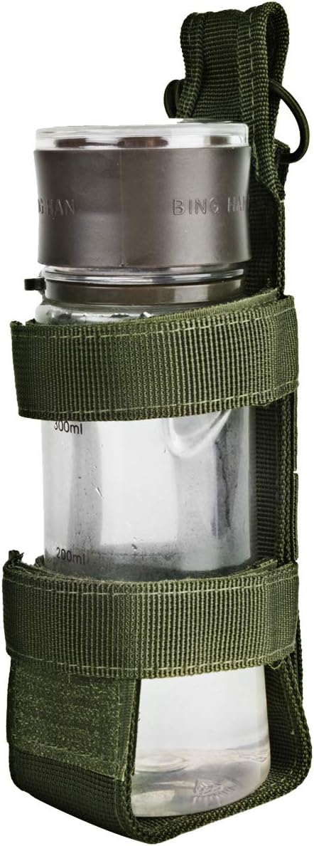 IronSeals 2 Pack Adjustable Tactical Water Bottle Holder, Molle Portable Belt Carrier for Outdoor Hiking