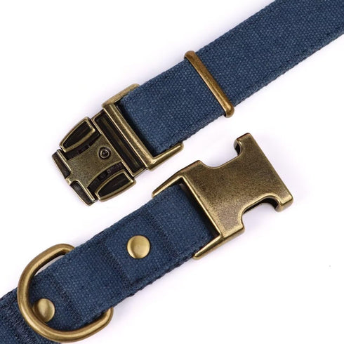 PET ARTIST Dog Collars for Medium Dogs, Heavy Duty Nylon with Quick Release Metal Buckle, Soft Padded Blue Collar, M