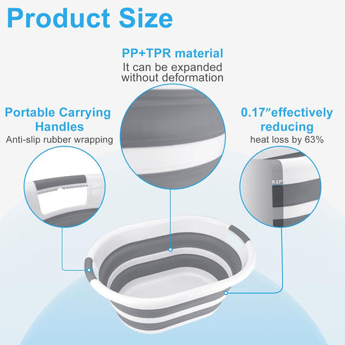 ddLUCK Multi-Functional Collapsible Pet Bathtub, Portable Indoor Outdoor Washing Tub for Small Pets