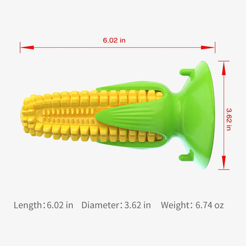 Guardians Dog Squeaky Chew Toy, Teeth Cleaning Stick for Small Medium Dogs, Suction, Aggressive Chewers (Yellow Corn)
