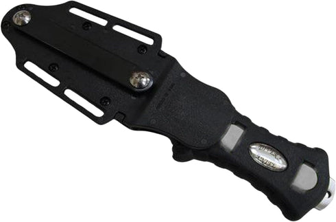 Scuba Choice Compact Stainless Steel Blunt Tip Dive Knife, 2.3" Plain Edge Blade, Black/Silver
