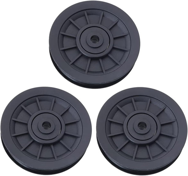 Pulley Wheel for Gym Equipment, 90mm/3.5" Nylon Bearing Replacement Wheel for Cable Machines