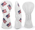 US Flag Patriotism Golf Club Head Covers | White for Driver, Fairway Hybrid Woods - 4 Options - Synthetic Leather Set
