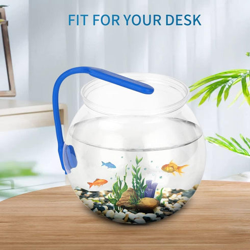 Mini Fish Classic Drum - Transparent Plastic Round Bowl Aquarium for 360° View Centerpiece
