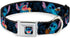 Buckle-Down Seatbelt Buckle Dog Collar, Stitch Snacking Poses, Black/Blue, 1" Wide, Fits 15-26" Neck