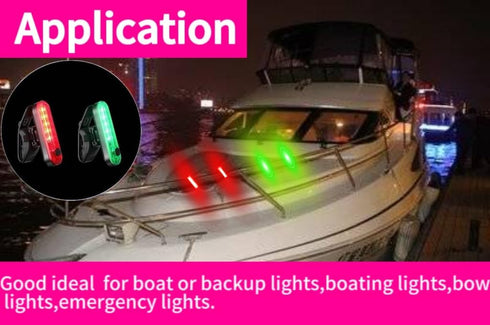 FICBOX 4 LED Boat Light,LED Navigation Lights Kit for Boat Kayak, Stern Lights Battery operated, Rechargeable LED