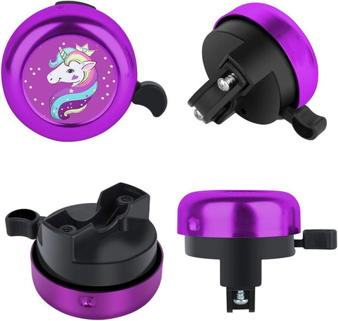 Unicorn Bike Bell for Kids, Adjustable Size Bicycle Bell for Girls, Boys, Women, Men, Clear Sound Horns