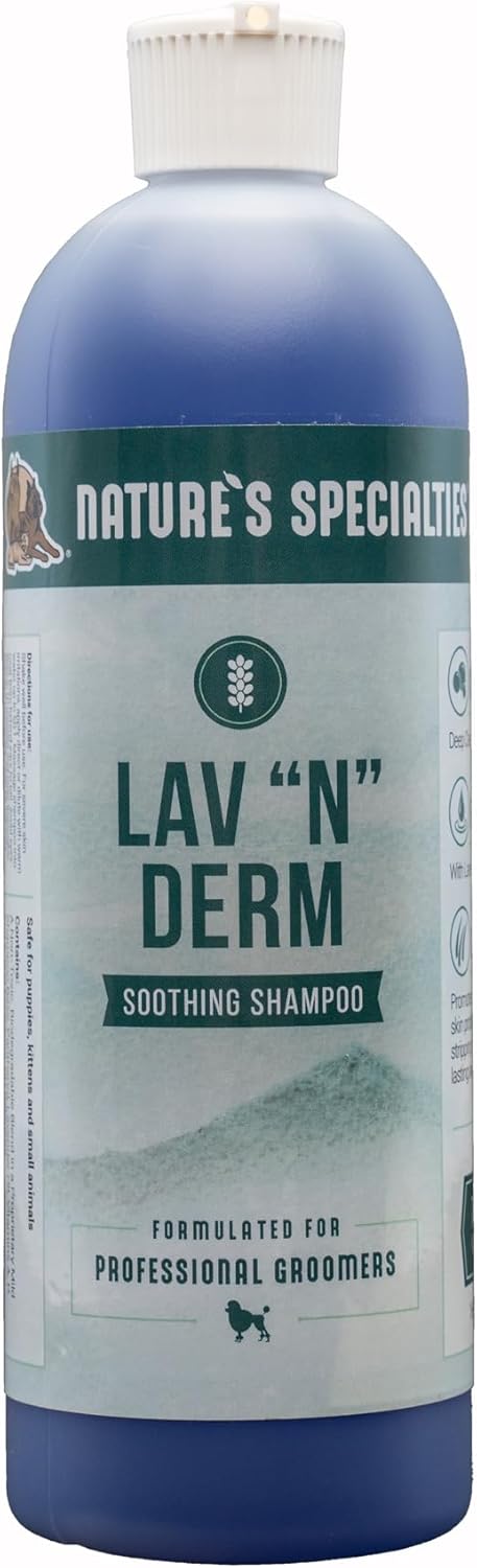 Nature's Specialties Lav-N-Derm Ultra Concentrated Calming Antiseptic Dog Shampoo, 16 oz