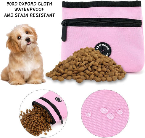 COOWONE Dog Treat Pouch with Clicker, Detachable Training Bag, 900D Oxford Cloth, Magnetic Closure for Small Dog Walking
