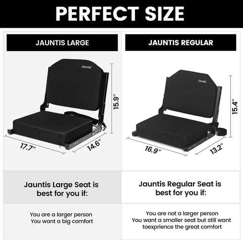 Jauntis Stadium Seats for Bleachers, Bleacher Seats with Ultra Padded Comfy Foam Backs and Cushion, Wide Portable