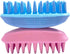 Pet Silicone Shampoo Brush for Medium Large Dogs and Cats, Anti-skid Rubber Grooming Shower Bath Brush (Pink)