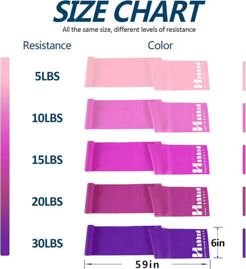 Resistance Bands for Working Out, Physical Therapy Bands Set for Stretching, Yoga, Pilates, Gym, Home Exercise