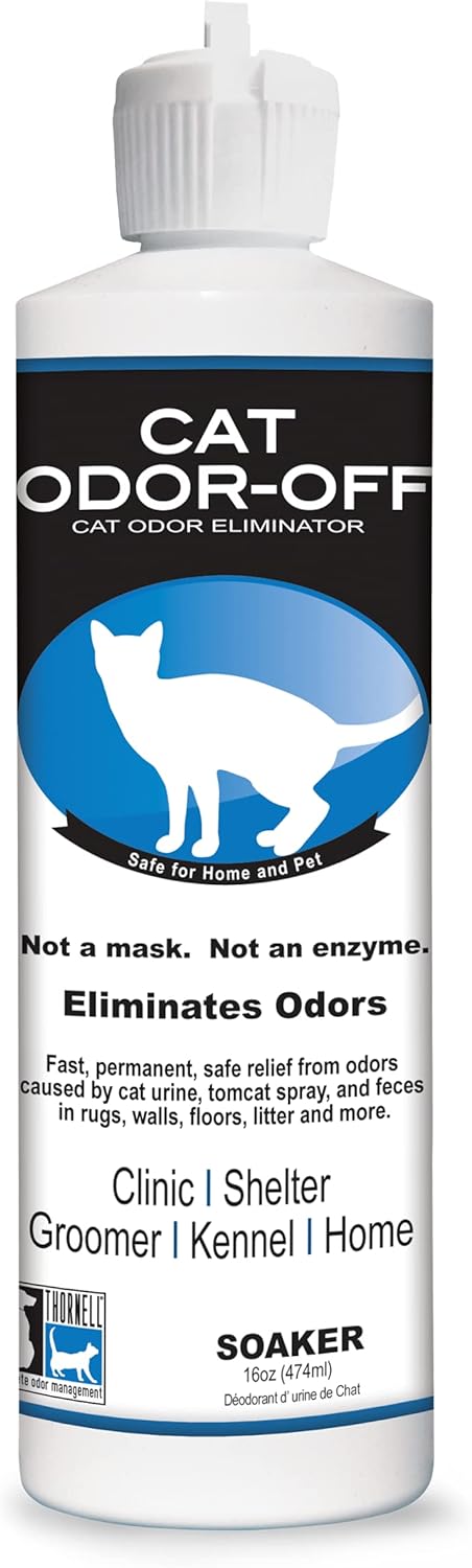 Thornell Cat Odor-Off Pet Odor Eliminator Spray, Original Scent, 16oz for Cat Urine Odor