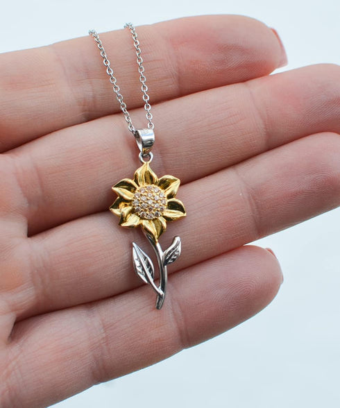 Generic Happy Anniversary to My Lovely Wife. You're My Lobster, and I'm! Sunflower Pendant Necklace, Wife Jewelry