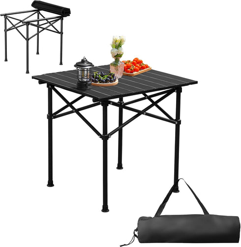 Xeuemtey Portable Folding Camping Table Small Camping Side Table That Fold Up Aluminum