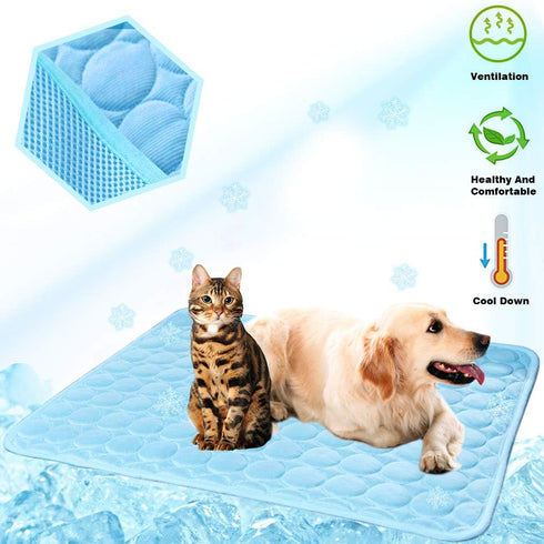 Dog Cooling Mat, Washable Ice Silk Cooling Mat for Dogs, Waterproof Bottom Summer Sleeping Pad, Self Cooling Pad