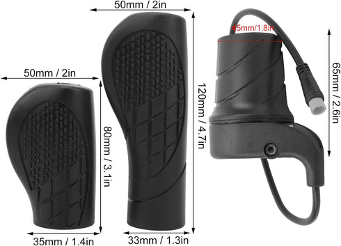 Waterproof Half Throttle Grip for Electric Scooter, Universal Throttle Handle for E Bike Mountain Bike
