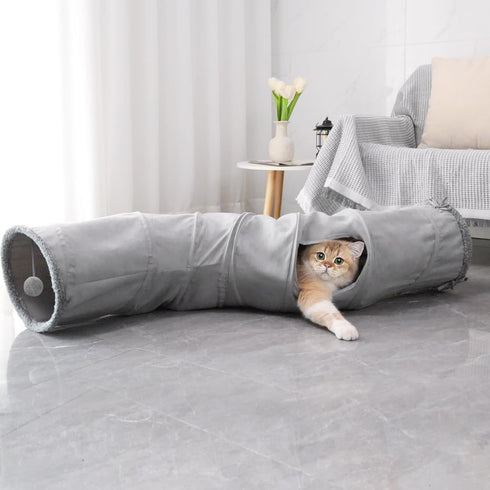 TSEB4TEP 10.5 Inch Set Cat Tunnel, Indoor Cat Toy, Roller Track Cat Toy, Collapsible S-Shaped Play Tube, Diameter Maze