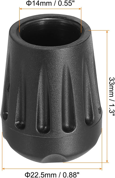 0.55 Inch 4 Pack 0.55" PATIKIL Chair Feet Replacement, Non-Slip Plastic Outdoor Camping Chair Leg Tips Cap Folding