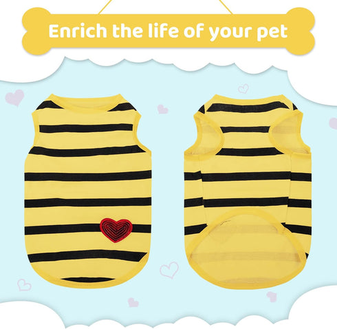 Pet Dog Striped T-Shirt - Cotton Vest for Small and Medium Dogs, Spring Summer Apparel
