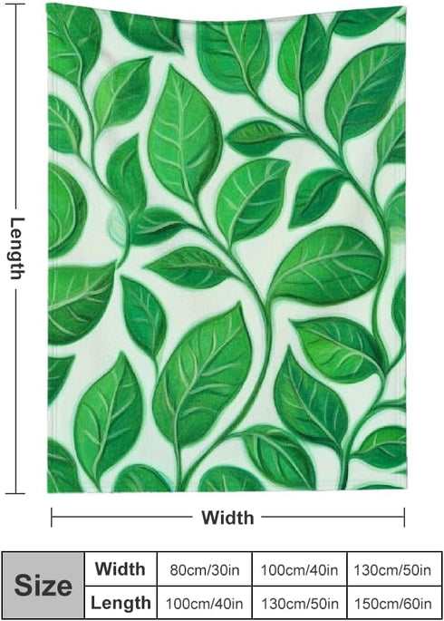 PALNKART Cozy 40x50in Leaf Pattern Warm Decorative Blanket for Sofa Bed Travel Camping Chair, Lightweight Flannel