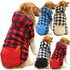 Big Dog Winter Coat, Pet Plaid Hoodie Jacket, Reversible Vest for Medium Large Dogs (XX-Large, Blue)