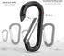 sprookber 3" Aluminum Carabiner D Ring | Caribeener Clips, Spring Snap Hook for Keychain Clip, Set of 10
