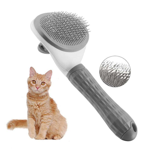Self-Cleaning Pet Grooming Tool: Dog Brush & Cat Comb with Stainless Steel Needles for Pet Hair Removal. Pet Accessories and Supplies for a Hassle-Free Grooming and a Healthier